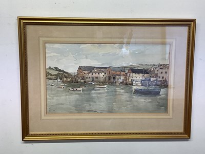 Lot 341 - BRIAN C. WADE; watercolour, harbour scene,...