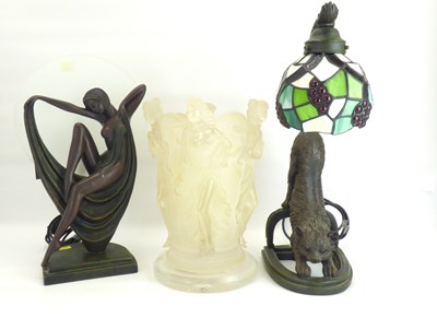 Lot 89 - Three modern reproduction table lights