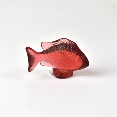 Lot 308 - LALIQUE; a boxed red 'Damselfish', height 4.5cm.