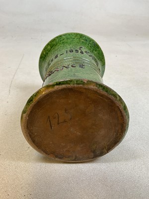 Lot 181 - A green mottled vase, inscribed 'Montreux...