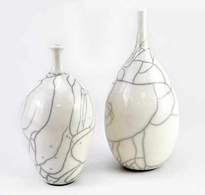 Lot 288 - CHRIS HAWKINS (born 1957); a raku bottle with...