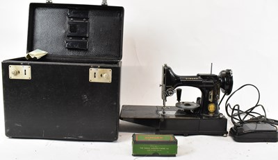 Lot 201 - A rare Singer 222k sewing machine, cased with...