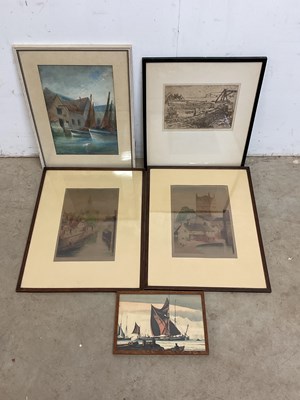 Lot 312 - A pair of early 20th century coloured etchings,...