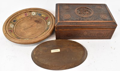 Lot 237 - A Continental carved wooden rectangular box,...