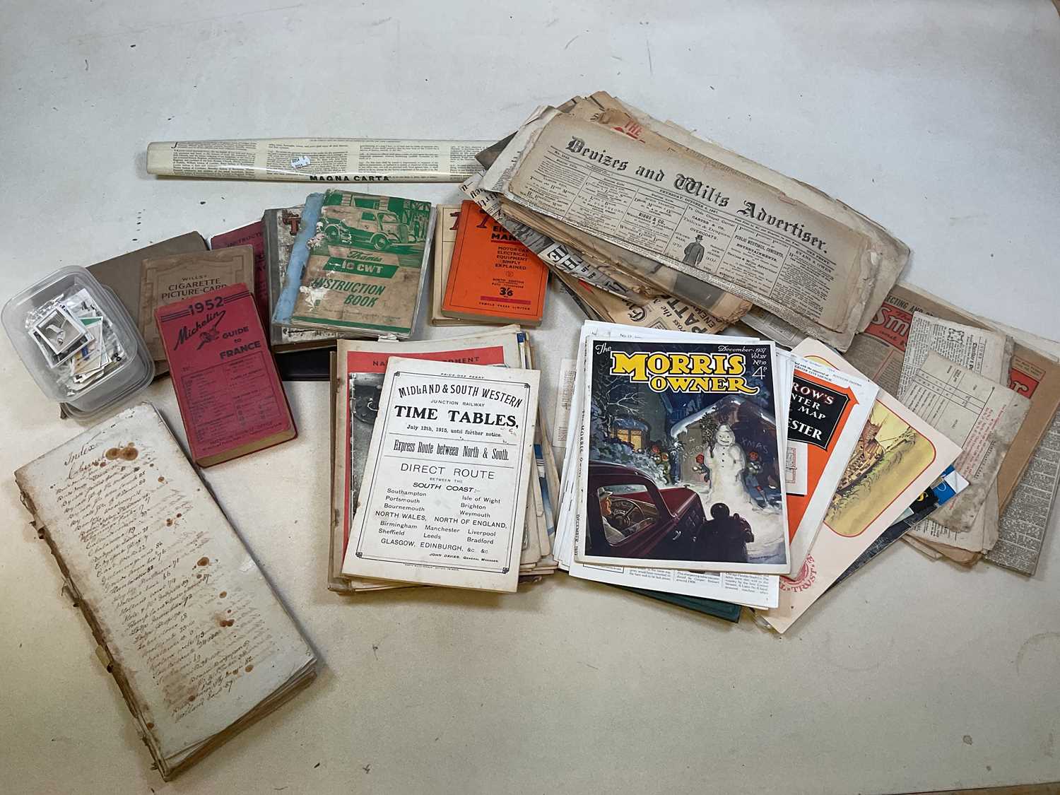 Lot 274 A collection of ephemera including papers