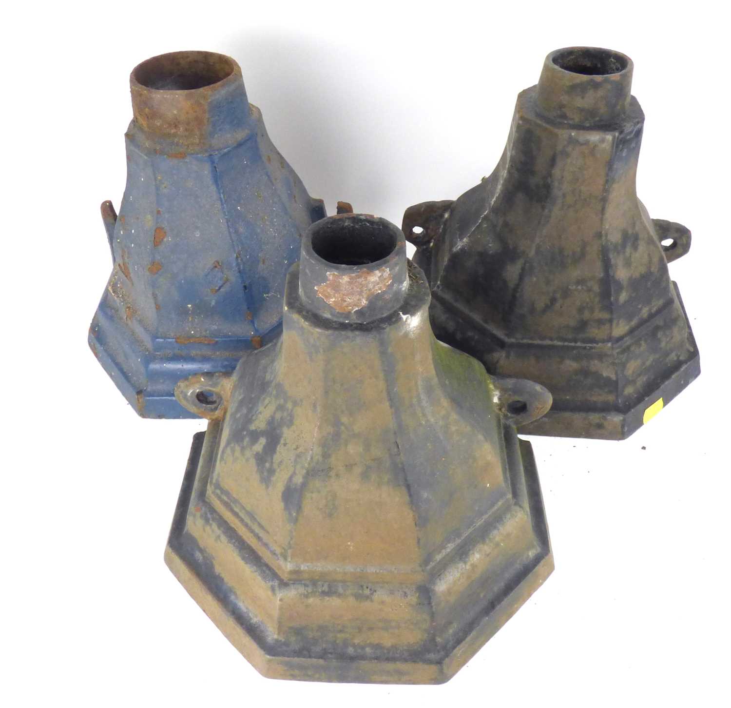 Lot 74 - Three vintage cast iron drainpipe hoppers