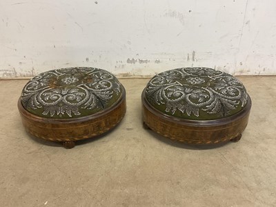 Lot 597 - A pair of Victorian walnut inlaid bead...