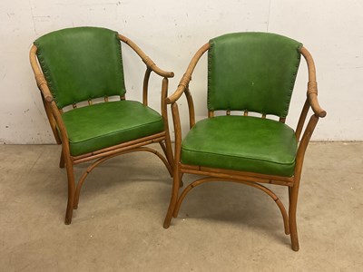 Lot 588 - A pair of vintage bentwood vinyl upholstered...