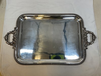 Lot 420 - A large silver plated tray, 62 x 46cm.