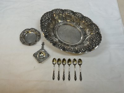 Lot 449 - A collection of Continental silver items,...