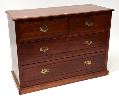 Lot 16 - An Edwardian chest of two short and two long...