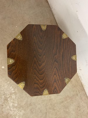 Lot 248 - A contemporary Korean elm octagonal brass...