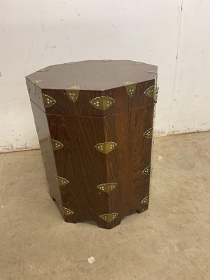 Lot 248 - A contemporary Korean elm octagonal brass...