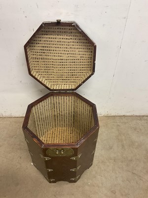Lot 248 - A contemporary Korean elm octagonal brass...