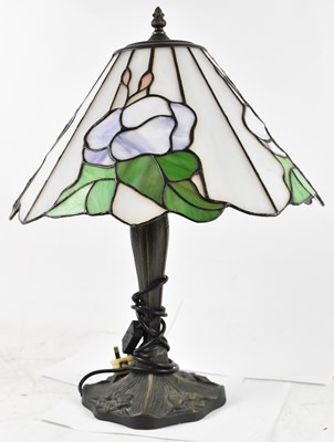 Lot 96 - A Tiffany style lamp, with coloured glass...