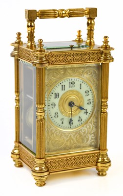 Lot 2265 - A 19th century French brass cased repeating...