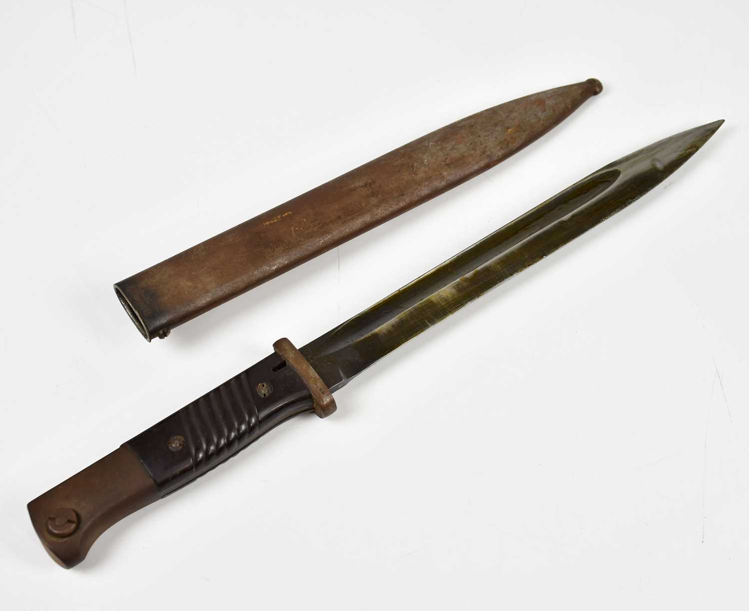 Lot 707 - A WWII K98 German bayonet and scabbard, marked...