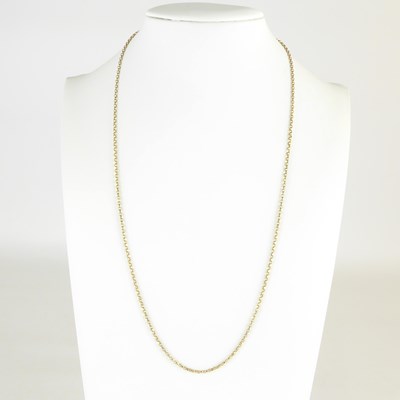 Lot 866 - A 9ct gold dainty necklace with hoop clasp,...