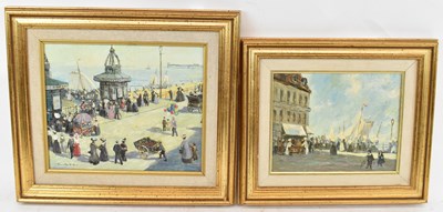 Lot 189 - UNATTRIBUTED; an oil on board, street scene,...