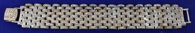 Lot 681 - An Indian silver and marcasite broad cuff...