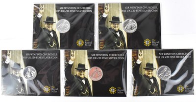 Lot 676 - THE ROYAL MINT; five 'Sir Winston Churchill...