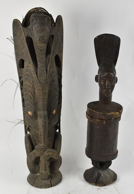 Lot 513 - TRIBAL ART; a large African carved wooden...