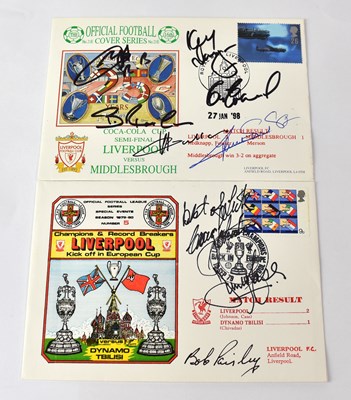 Lot 419 - LIVERPOOL FC; two first day covers bearing...