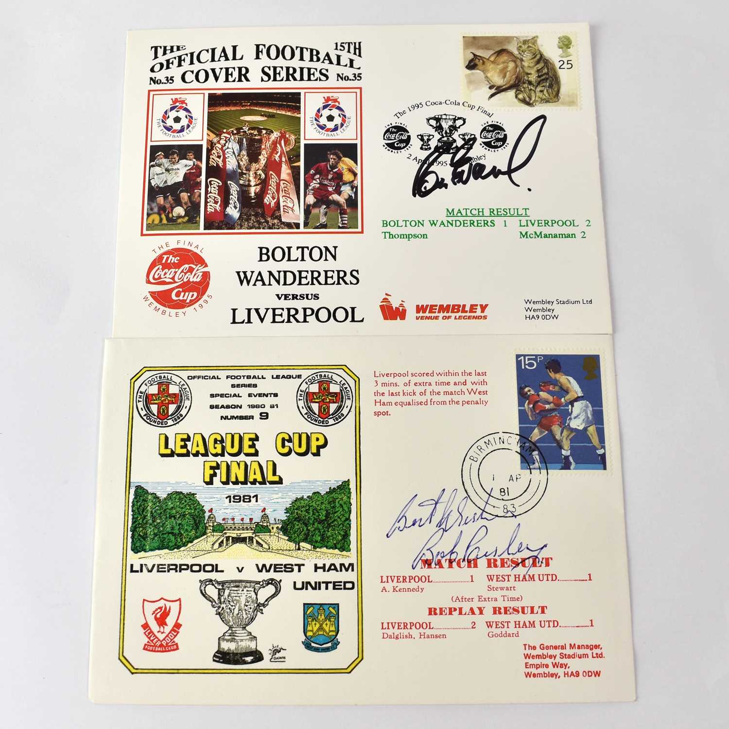 Lot 413 - LIVERPOOL FC; two first day covers bearing