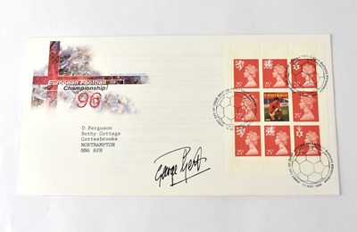 Lot 420 - GEORGE BEST; a first day cover signed by the...
