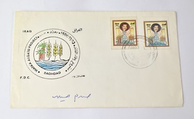 Lot 501 - SADDAM HUSSEIN; a first day cover signed by...