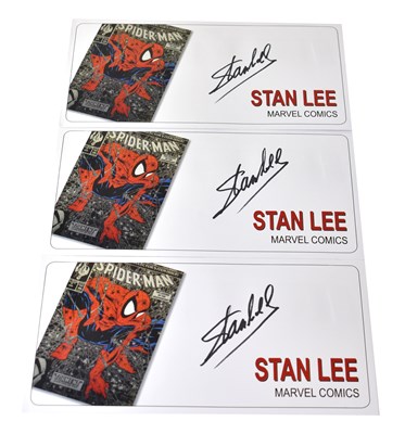 Lot 515 - STAN LEE; three signed first day covers (3).