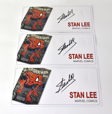 Lot 512 - STAN LEE; three signed first day covers (3).