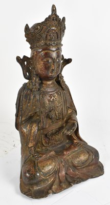 Lot 522 - A 19th century bronze figure of a seated...