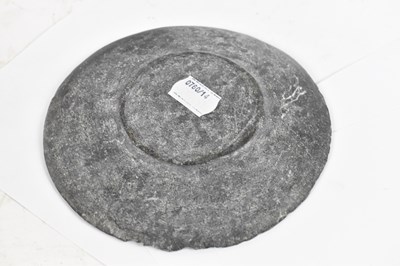 Lot 501 - An Indian slate dish with relief decoration,...