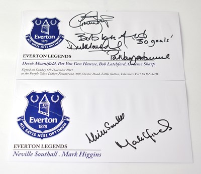 Lot 402 - EVERTON FC; two pre-printed envelopes signed...