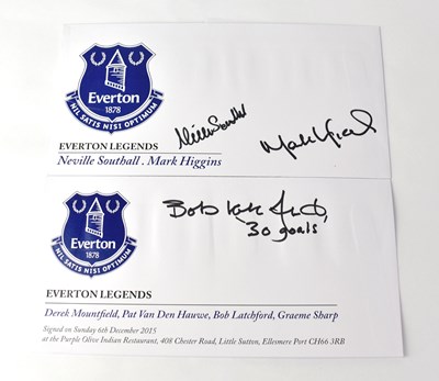 Lot 405 - EVERTON FC; two pre-printed envelopes signed...