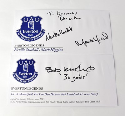 Lot 406 - EVERTON FC; two pre-printed envelopes signed...