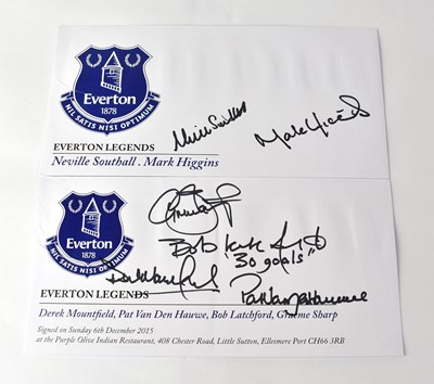 Lot 407 - EVERTON FC; two pre-printed envelopes signed...