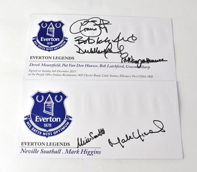 Lot 409 - EVERTON FC; two pre-printed envelopes signed...