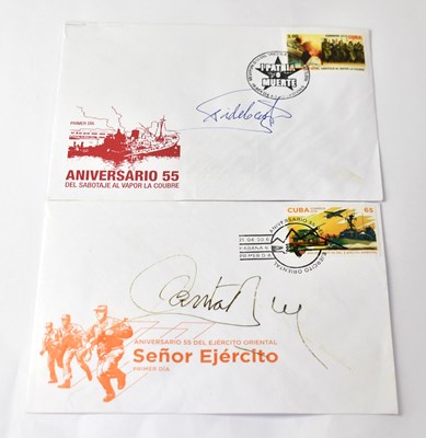 Lot 498 - FIDEL CASTRO; two first day covers signed by...