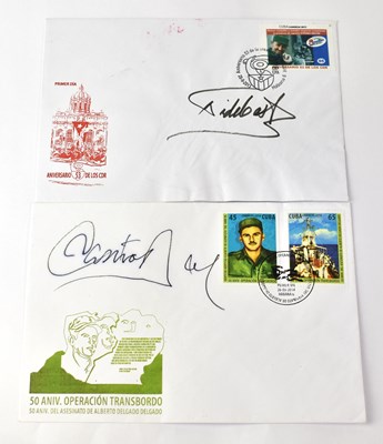 Lot 500 - FIDEL CASTRO; two first day covers signed by...