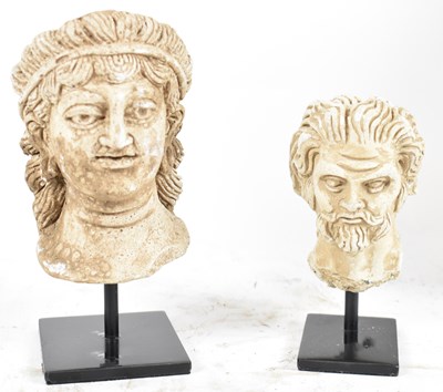 Lot 196 - After the Antique; two carved busts, the...