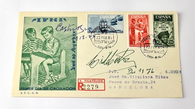 Lot 499 - FIDEL CASTRO; a first day cover signed by the...