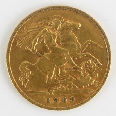 Lot 617 - An Edward VII half sovereign 1909, George and...