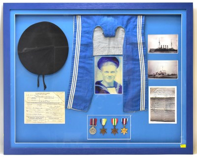 Lot 550 - A framed montage relating to the Royal Naval...