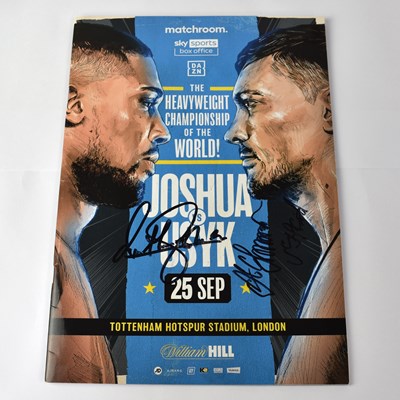 Lot 396 - ANTHONY JOSHUA; v Alexander Usyk programme...