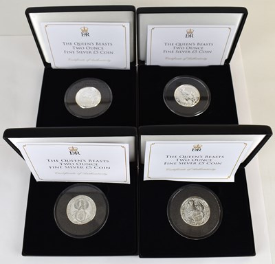 Lot 727 - JUBILEE MINT; four 'The Queen's Beasts Two...