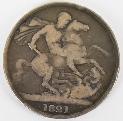 Lot 651 - A George IIII (sic) 1821 silver crown,...