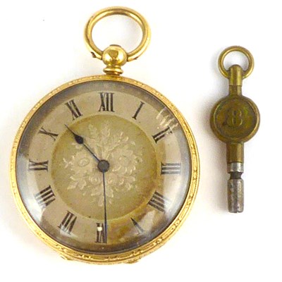 Lot 942 - A 19th century 18K gold open face pocket watch,...