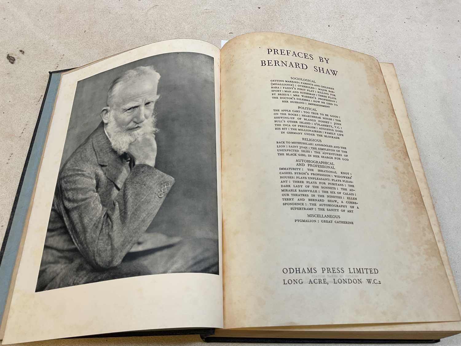 Lot 289 - PREFACES BY BERNARD SHAW, first edition,...
